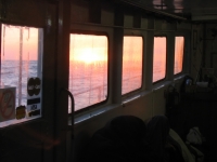 Sunrise from inside the cabin