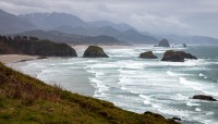 View of Haystack Rock from Ecola Point, Ecola State Park, Cannon Beach OR