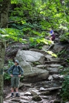 Peter hiking the trail to Sterling Pond in Smugglers Notch (Cambridge) Vermont