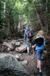 Kyle and Peter hiking the trail to Sterling Pond in Smugglers Notch (Cambridge) Vermont