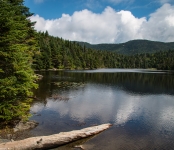 Hiking the trail to Sterling Pond in Smugglers Notch (Cambridge) Vermont