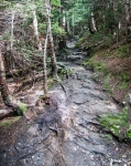 Hiking the trail to Sterling Pond in Smugglers Notch (Cambridge) Vermont