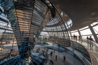 Inside the dome at the Reichstag building in Berlin