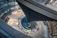 Inside the dome at the Reichstag building in Berlin