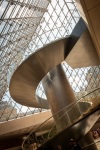 Inside the Louvre pyramid in Paris