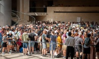 Line for Mona Lisa wing in the Louvre museum in Paris