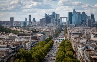 View from Arc de triomphe stairway in Paris