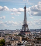 View from Arc de triomphe stairway in Paris