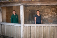 Kyle and Suzanne at Galgentor from along the walls in Rothenburg