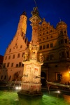 St. George's Fountain at night  in Rothenburg