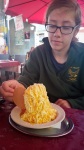 Kyle eating Spaghettieis in St. Goar