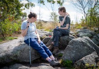 Kyle and Suzanne hiking Coney Mountain in Tupper Lake, NY