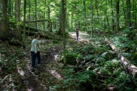 Suzanne and Kyle Hiking at the Adirondack Interpretive Center in Newcomb, NY