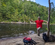 Paul while hiking along the OK Slip Falls train in Indian Lake NY