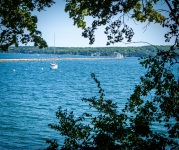 At the Rockland Maine breakwater