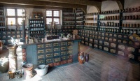 Dispensary's Shop at Den Gamle By Open-Air Museum in Aarhus Denmark