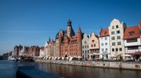 Motlawa River embankment in Gdansk Motlawa River embankment in Gdansk