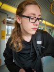 Kyle on the Metro in Copenhagen