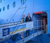 Suzanne and Kyle boarding Voyager of the Seas in Copenhagen