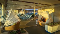 Suzanne at sunset in the Solarium on Voyager of the Seas in the Baltic Sea