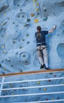 Paul rock climbing on Voyager of the Seas in the Baltic Sea