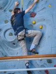 Paul rock climbing on Voyager of the Seas in the Baltic Sea