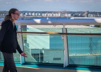 Kyle and Paul playing corn hole on Voyager of the Seas in Copenhagen