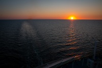 Sunset on Voyager of the Seas in the Baltic Sea