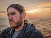 Paul at sunset on Voyager of the Seas in the Baltic Sea