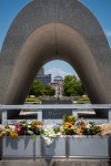 Atomic Bomb Dome and Hiroshima Victims Memorial Cenotaph