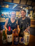Suzanne and Paul at sake tasting at Harushika Sake in Nara