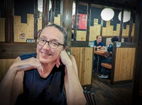 Suzanne at dinner in Nihonbashi, Tokyo