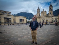 Paul in Plaza de Bolívar in La Candelaria in Bogota