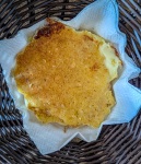 Cheese arepa near Lake Guatavita