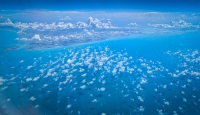 Flying over The Bahamas on my flight from Bogota to Newark