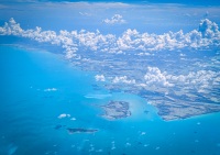 Flying over The Bahamas on my flight from Bogota to Newark