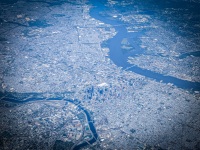 Flying over Philadelphia on my flight from Bogota to Newark