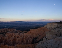 Moon over canyon
