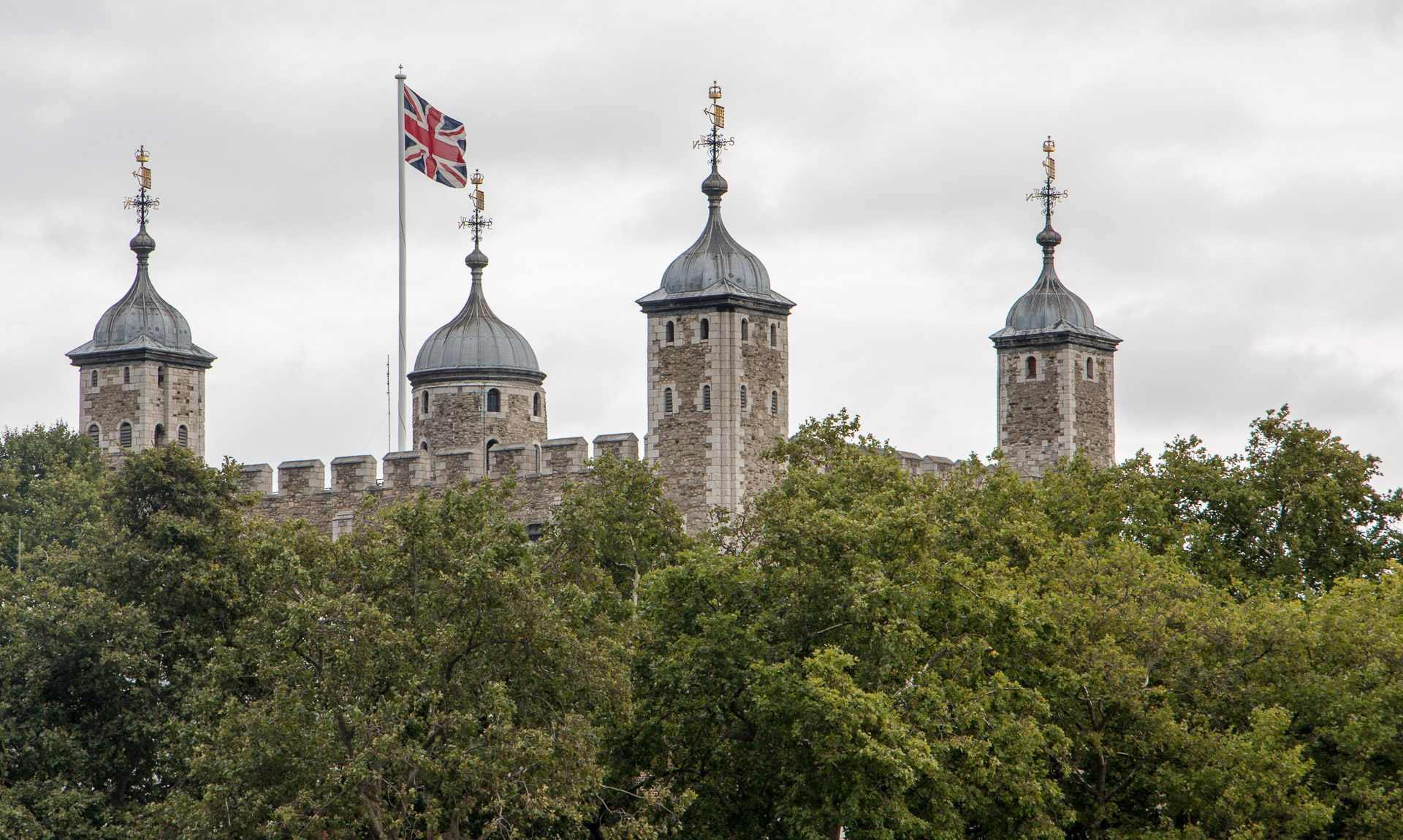 Tower of London while cruising down the Thames in London
