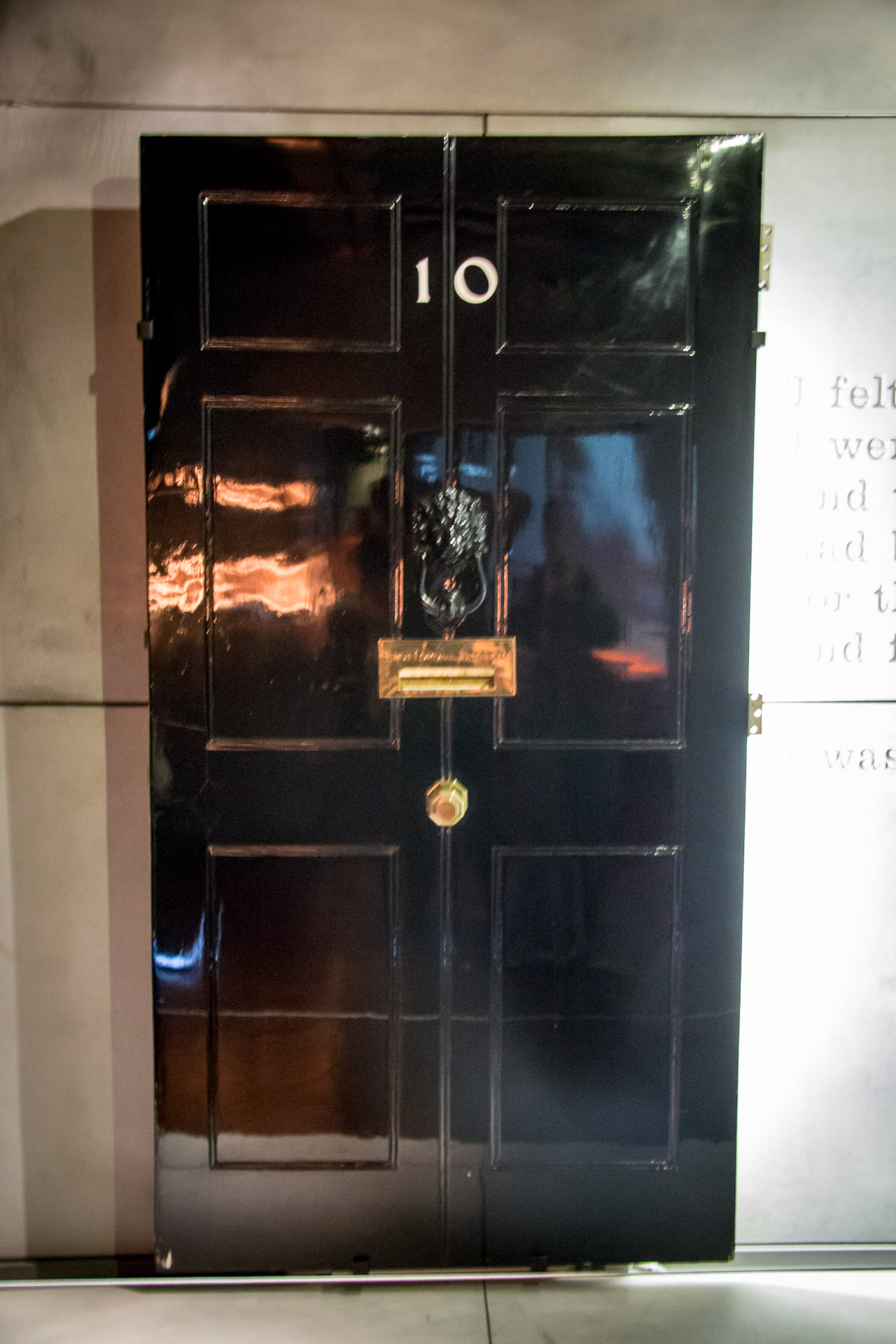 Door to Number 10 Downing Street in the Churchill Museum at the Churchill War Rooms in London