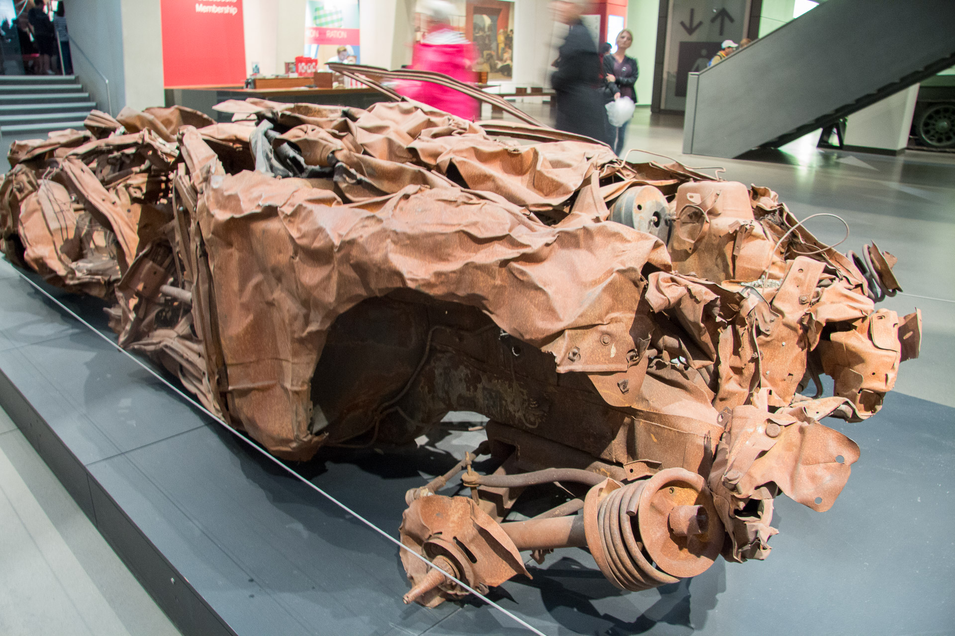 Wreck from Iraqi car bomb at the Imperial War Museum in London