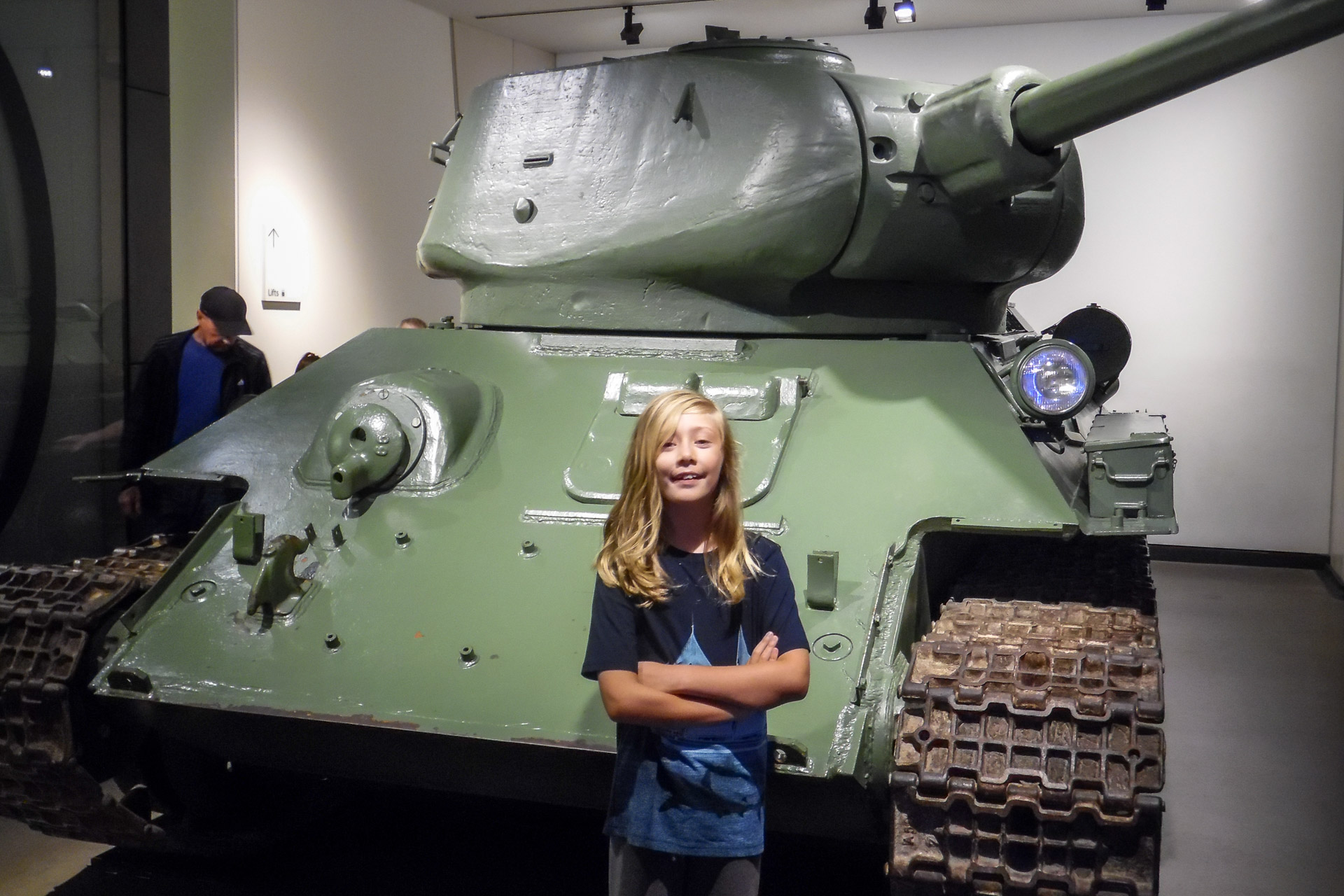 Kyle and Soviet T-34 tank at the Imperial War Museum in London