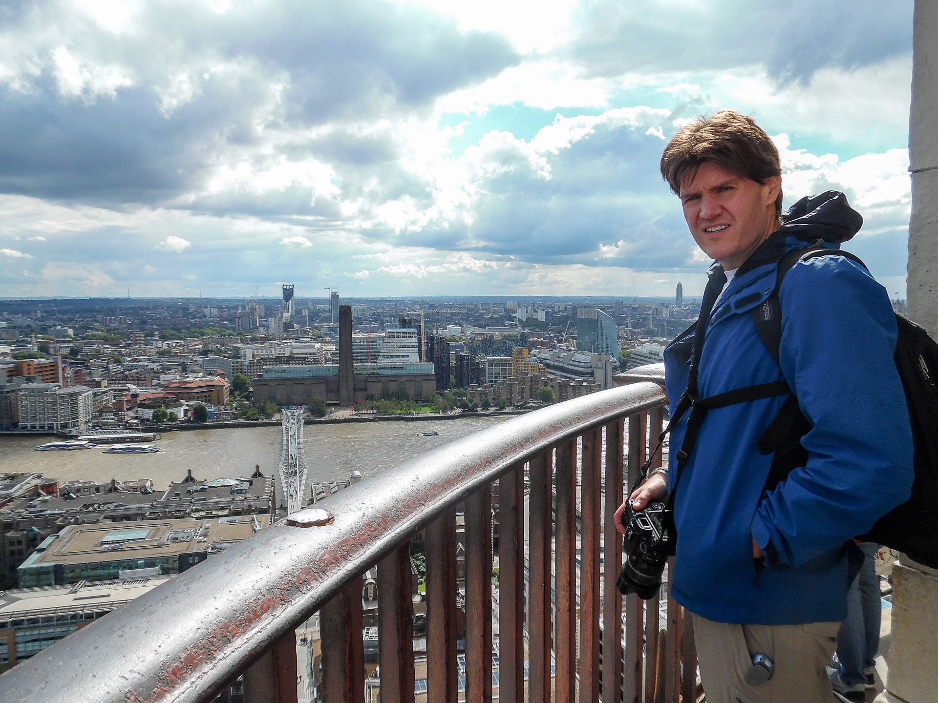Paul at the Golden Galltery at the top of cupola of St. Paul's Cathedral in London