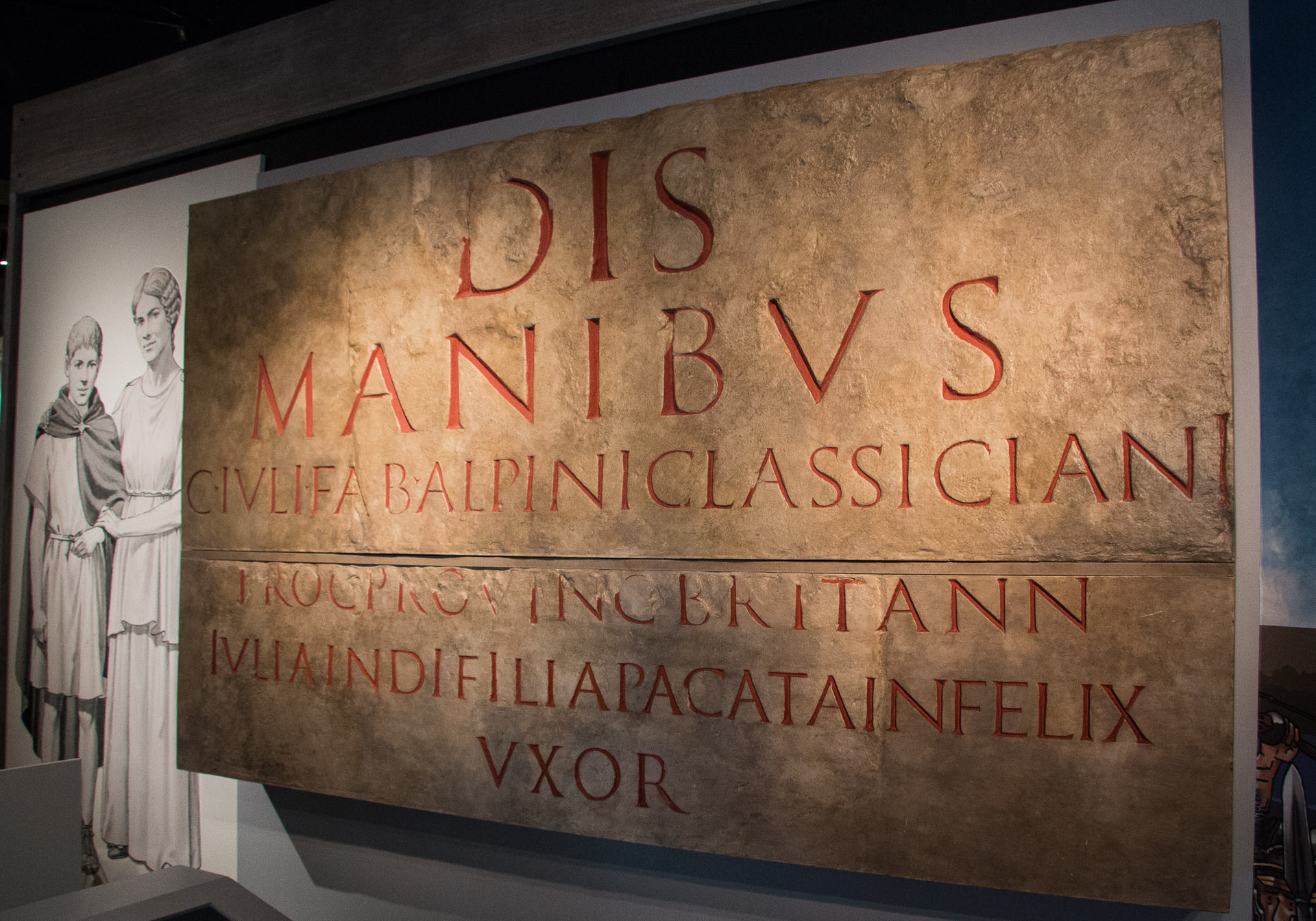 Roman sign at the Museum of London