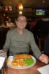 Peter at dinner at Gloucester Arms in London