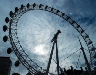 London Eye while cruising down the Thames in London