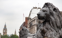 In Trafalgar Square in London