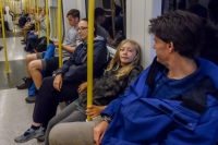 Suzanne, Kyle, and Paul on the Tube in London