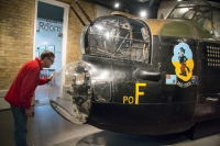 Peter and Lancaster Bomber at the Imperial War Museum in London