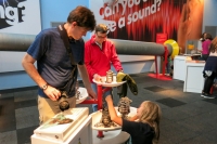 Paul and Kyle in the Launchpad exhibit at the Science Museum in London